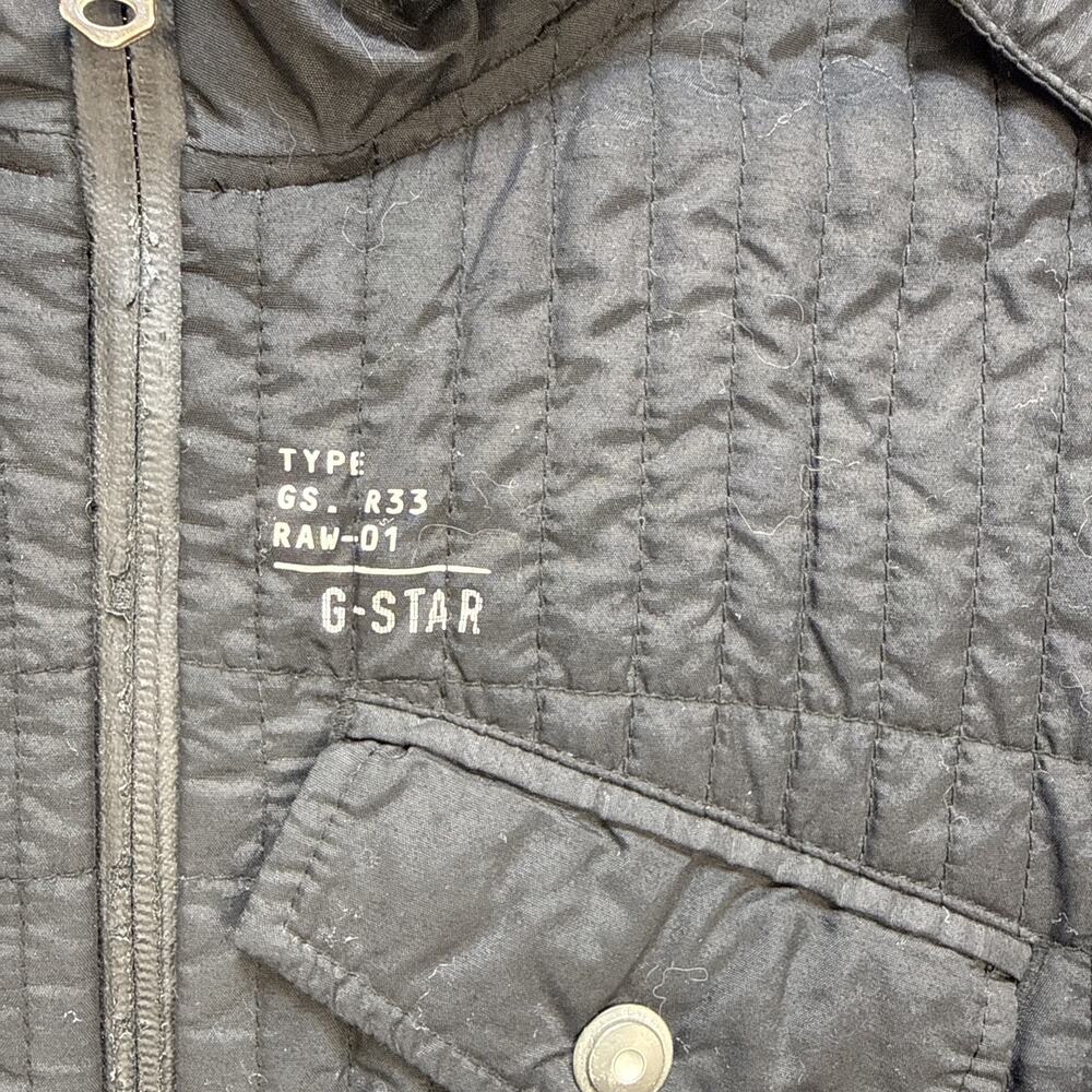 G Star Raw Type Gs - R33 Raw - 01 Military Jacket Size S Black Hooded Quilted - Picture 2 of 10